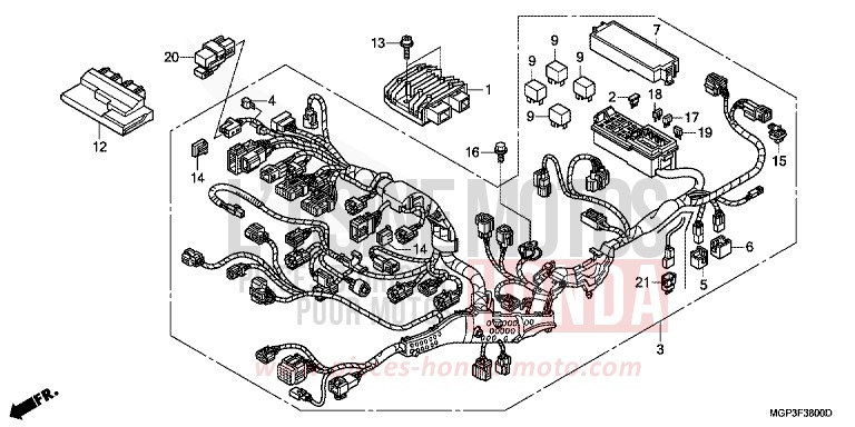 FAISCEAU DES FILS (CBR1000RR/S) de CBR1000RR "Fireblade" ROSS WHITE (NH196) 2014